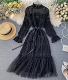 Unique Tulle Long Sleeve Dress Fashion Dress HZ1022