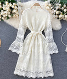 Cute Lace Long Sleeve Dress Lace Dress HZ1022