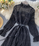 Unique Tulle Long Sleeve Dress Fashion Dress HZ1022