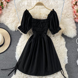 Cute Puff Sleeve A Line Dress HZ1022