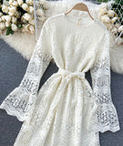 Cute Lace Long Sleeve Dress Lace Dress HZ1022