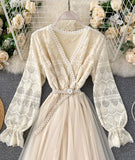 Cute Lace Long Dress Fashion Dress HZ1022