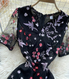 Black A Line Lace Short Dress Fashion Dress HZ1022