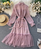 Unique Tulle Long Sleeve Dress Fashion Dress HZ1022