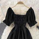Cute Puff Sleeve A Line Dress HZ1022