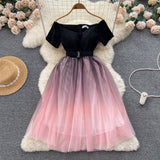 Black And Pink Tulle Short A Line Dress Fashion Dress HZ1022