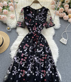 Black A Line Lace Short Dress Fashion Dress HZ1022