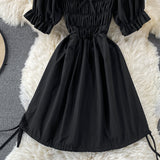 Cute Puff Sleeve A Line Dress HZ1022