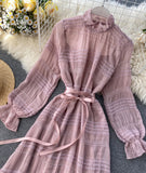 Unique Tulle Long Sleeve Dress Fashion Dress HZ1022