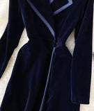Elegant Velvet Long Coat Dress HZ1022