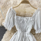 Cute Puff Sleeve A Line Dress HZ1022