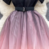 Black And Pink Tulle Short A Line Dress Fashion Dress HZ1022