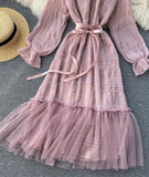 Unique Tulle Long Sleeve Dress Fashion Dress HZ1022