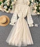 Cute Lace Long Dress Fashion Dress HZ1022