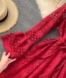 Cute Lace Long Sleeve Dress Lace Dress HZ1022