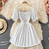 Cute Puff Sleeve A Line Dress HZ1022