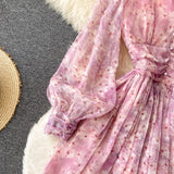 Cute V-neck Short Dresses, A-line Long Sleeve Dresses HZ1022