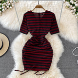 Sexy V Neck Short Dress Fashion Dress HZ1022