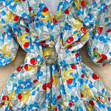 Cute V-neck Floral Dresses, A-line Fashion Dresses HZ1022