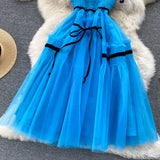 Cute Tulle Blue Short A Line Dress Fashion Dress HZ1022