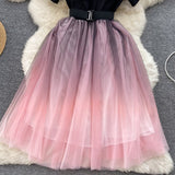 Black And Pink Tulle Short A Line Dress Fashion Dress HZ1022
