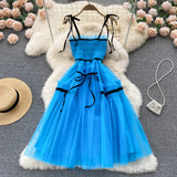 Cute Tulle Blue Short A Line Dress Fashion Dress HZ1022
