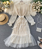 Unique Tulle Long Sleeve Dress Fashion Dress HZ1022