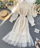 Unique Tulle Long Sleeve Dress Fashion Dress HZ1022