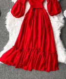 Red A Line Chiffon Dress Fashion Girl Dress HZ1022