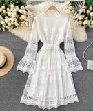 Cute Lace Long Sleeve Dress Lace Dress HZ1022