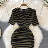 Sexy V Neck Short Dress Fashion Dress HZ1022