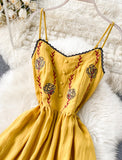 Cute A line embroidery dress girl dress HZ1022