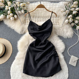 Simple Satin Short Dress, Fashion Dress HZ1022