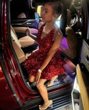 Simple 17th Birthday Dresses Sequin Birthday Outfits HZ1022