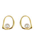 Minimalist Pearl Commuter Stud Earrings Women's Sterling Silver Earrings Daily Versatile Occupational Small Drop Earrings Temperament HZ1022