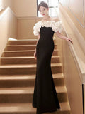 Gorgeous Mermaid Off The Shoulder Black Prom Dress HZ1022